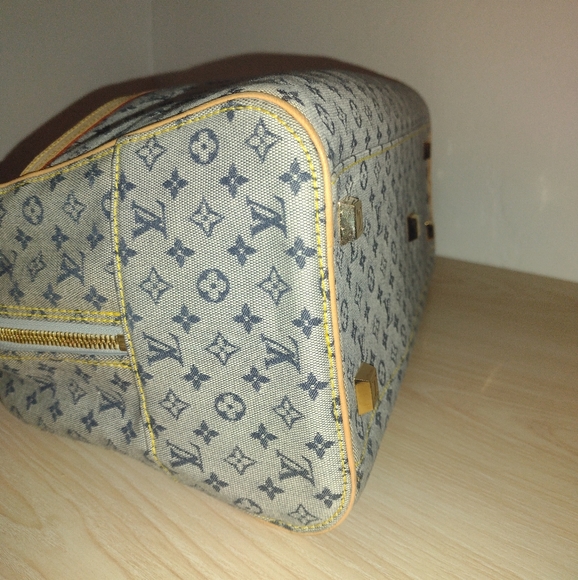 SOLD 💔 Louis Vuitton Mini Lin Marie Navy Monogram Speedy Deauville Boston Bag - Picture 9 of 15